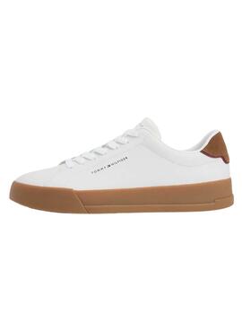 Zapatillas Tommy Hilfiger Court blanco y marrón para hombre