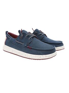 Zapatos náuticos Walkin Pitas Byron azul marino para hombre