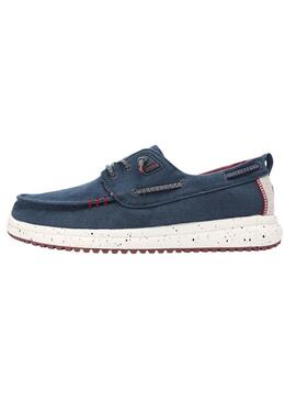 Zapatos náuticos Walkin Pitas Byron azul marino para hombre