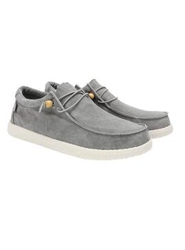 Zapatos Walkin Pitas Wallabi washed gris para hombre