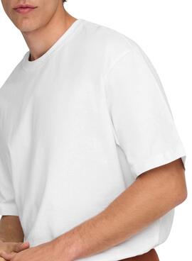 Camiseta Only and Sons Fred blanco para hombre