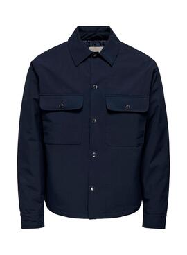Sobrecamisa Only and Sons David acolchada marino para hombre