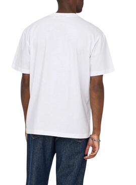 Camiseta Only and Sons Fred Eiffel blanco para hombre