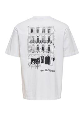 Camiseta Only and Sons Fredo blanco para hombre