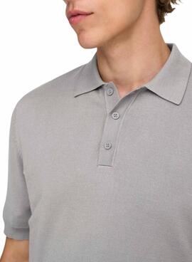 Polo Only and Sons Wyler gris para hombre