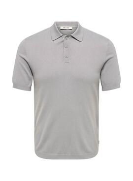 Polo Only and Sons Wyler gris para hombre