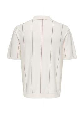 Polo Only and Sons Wyler estampado rayas beige para hombre
