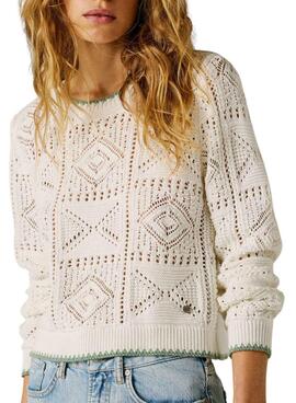 Jersey Pepe Jeans Kas blanco para mujer