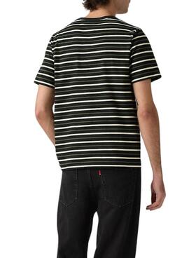 Camiseta Levis Andor Stripe negro y verde para hombre