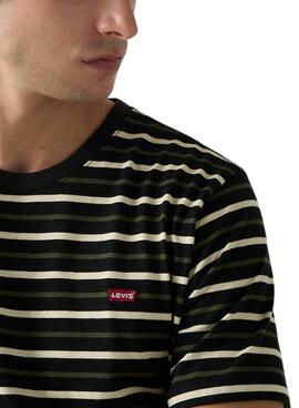 Camiseta Levis Andor Stripe negro y verde para hombre