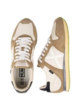 Zapatillas Munich Massana Classic blanco y camel para hombre