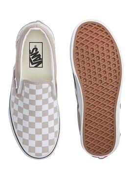 Zapatillas Vans Classic Slip-On Checkerboard beige para mujer