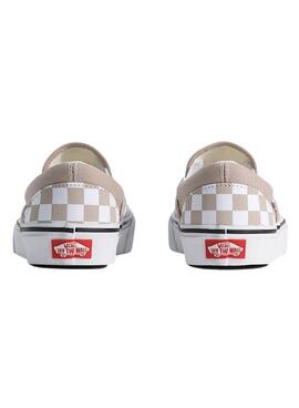 Zapatillas Vans Classic Slip-On Checkerboard beige para mujer