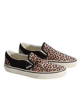 Zapatillas Vans Classic Slip-On leopardo negro para mujer