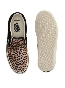 Zapatillas Vans Classic Slip-On leopardo negro para mujer