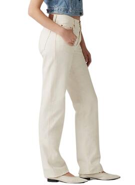 Pantalón vaquero Levis 501 90S beige para mujer