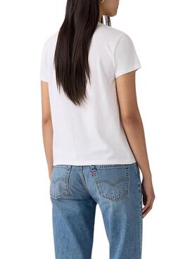 Camiseta Levis Perfect logo floral blanco para mujer