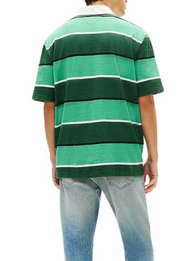 Polo Tommy Jeans Rugby verde para hombre