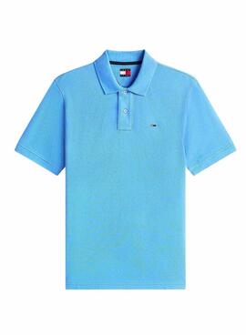 Polo Tommy Jeans Essential azul celeste para hombre
