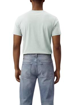 Camiseta Calvin Klein Jeans Micro Monologo turquesa para hombre