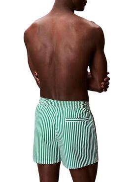 Bañador Calvin Klein Jeans Penny Stripe verde para hombre