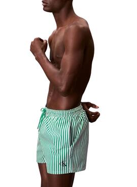 Bañador Calvin Klein Jeans Penny Stripe verde para hombre