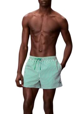 Bañador Calvin Klein Jeans Penny Stripe verde para hombre