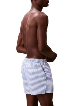 Bañador Calvin Klein Jeans Penny Stripe azul para hombre