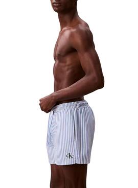 Bañador Calvin Klein Jeans Penny Stripe azul para hombre