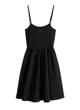 Vestido Tommy Jeans Poplin Strappy negro para mujer