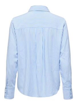 Camisa Only Berit azul y blanco para mujer