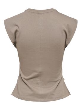 Top Only Marie arrugado tostado para mujer