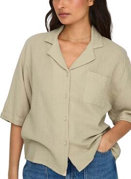 Camisa Only Thyra beige para mujer