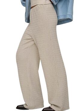 Pantalones Only Ilse estructura beige para mujer
