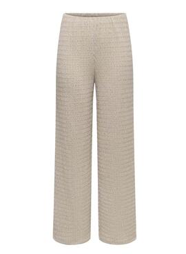 Pantalones Only Ilse estructura beige para mujer