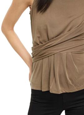 Top Vila Modala tostado para mujer