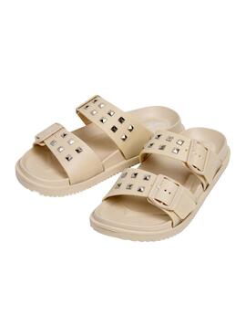 Sandalias Pepe Jeans Ocean Studs beige para mujer