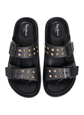 Sandalias Pepe Jeans Ocean Studs negro para mujer