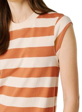 Vestido Pepe Jeans Lila beige y naranja para mujer