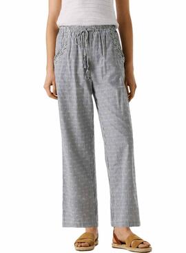 Pantalón Pepe Jeans Claribel rayas azul para mujer