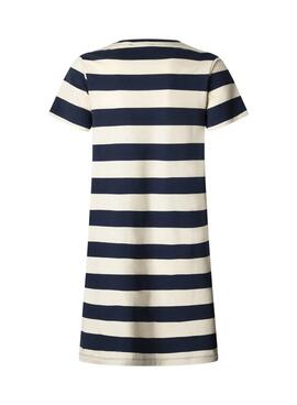 Vestido Pepe Jeans Loren azul y blanco para mujer