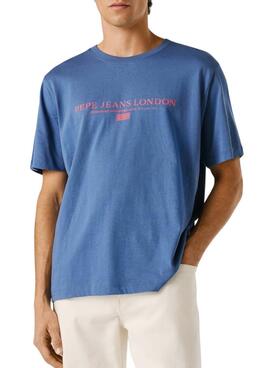 Camiseta Pepe Jeans Summer Logo azul para hombre