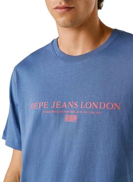 Camiseta Pepe Jeans Summer Logo azul para hombre