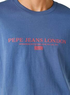 Camiseta Pepe Jeans Summer Logo azul para hombre