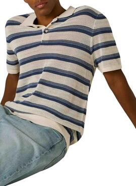 Polo Pepe Jeans Florian azul rayas para hombre