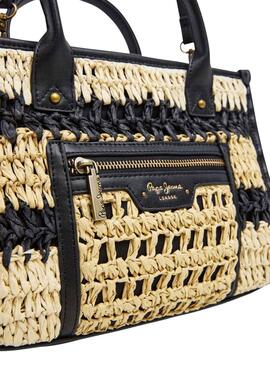 Bolso Pepe Jeans Zadie beige y negro para mujer