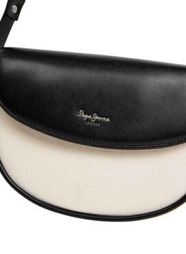 Bolso Pepe Jeans Crisha blanco y negro para mujer