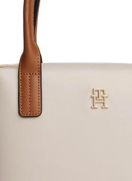 Bolso Tommy Hilfiger Popette mini blanco roto para mujer