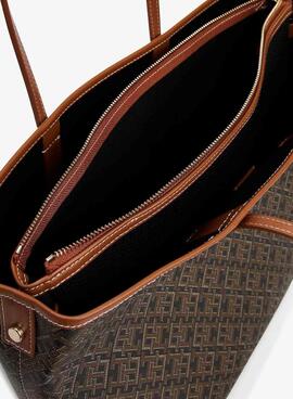 Bolso Tommy Hilfiger Monoplay Tote marrón para mujer