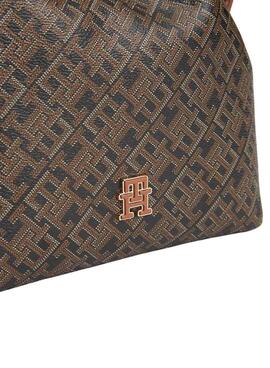 Bolso Tommy Hilfiger Monoplay Bucket marrón para mujer